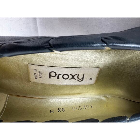 Vintage Leather Proxy Navy Leather Bow kitten heel size 8.5 - Picture 11 of 11